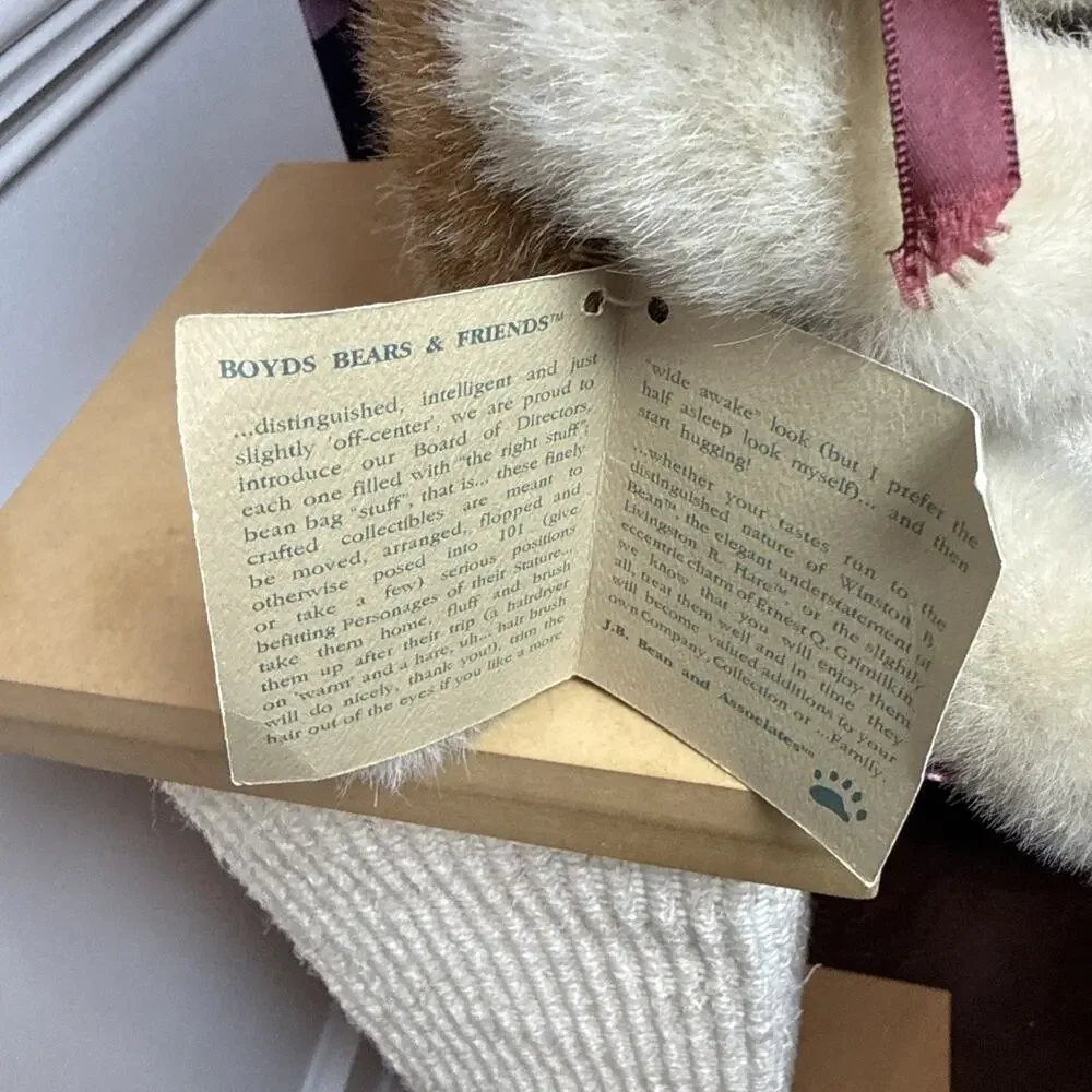 Boyds Bears & Friends Ermo Beesthole Plush Cow 1997 w/ Tags Jointed Bean Bag